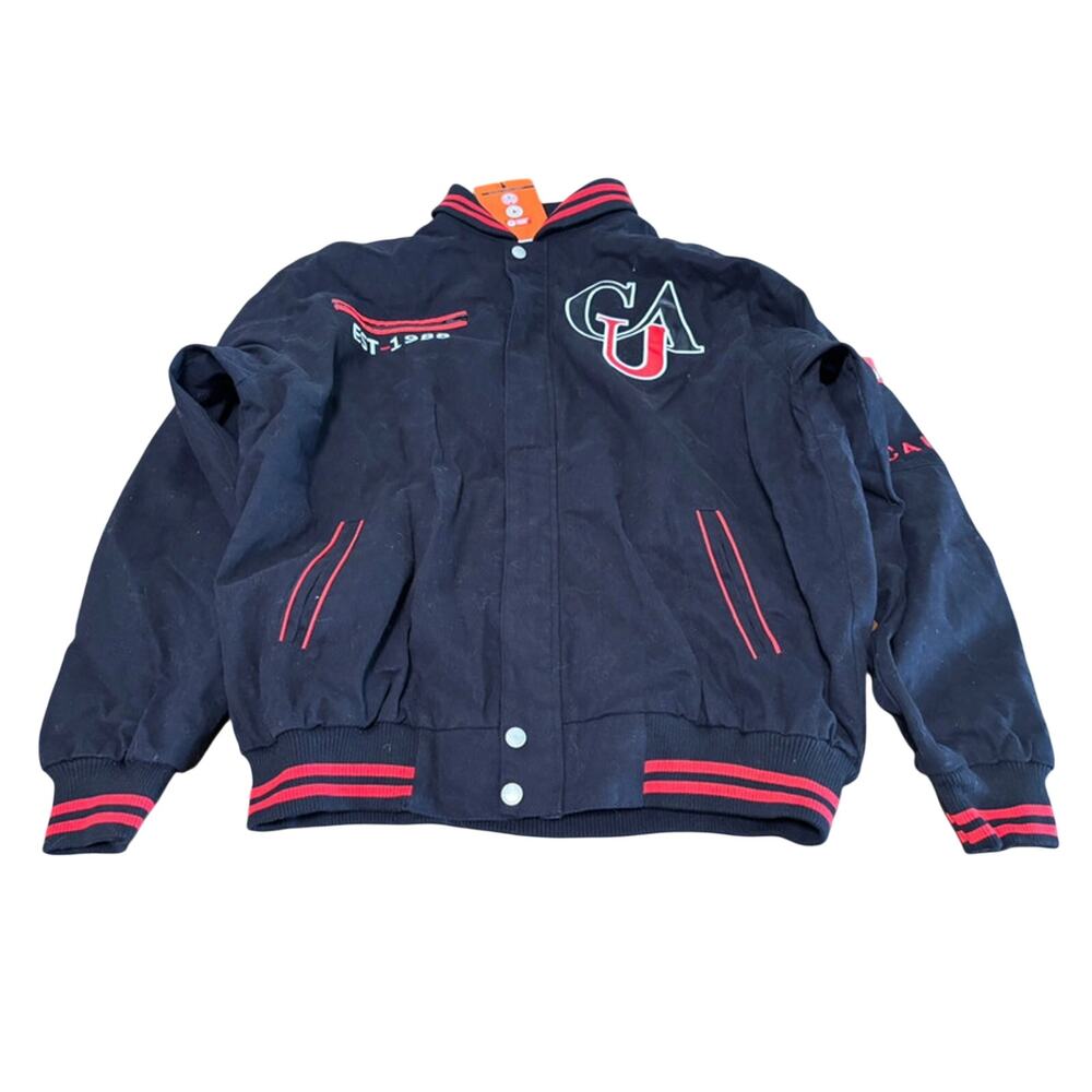 Big Boy Clark Atlanta Panthers Men’s Varsity Jacket Zipper Buttons XXL New NWT